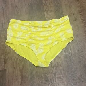 Torrid Yellow Pineapple Ruched High Waist Bikini Bottom